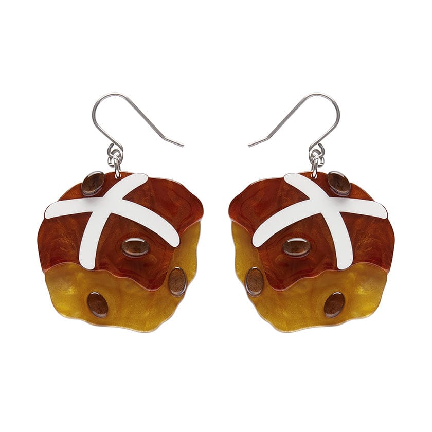 Hot Cross Cravings Drop Earrings - Erstwilder - Quirky Resin and Enamel Accessories