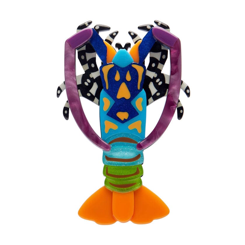 Tropical Rock Lobster Brooch - Erstwilder - Quirky Resin and Enamel Accessories