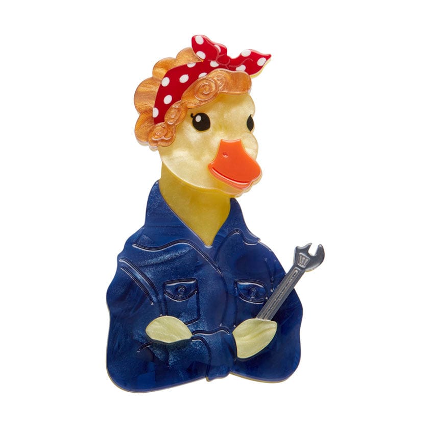 The Diligent Duck Brooch - Erstwilder - Quirky Resin and Enamel Accessories