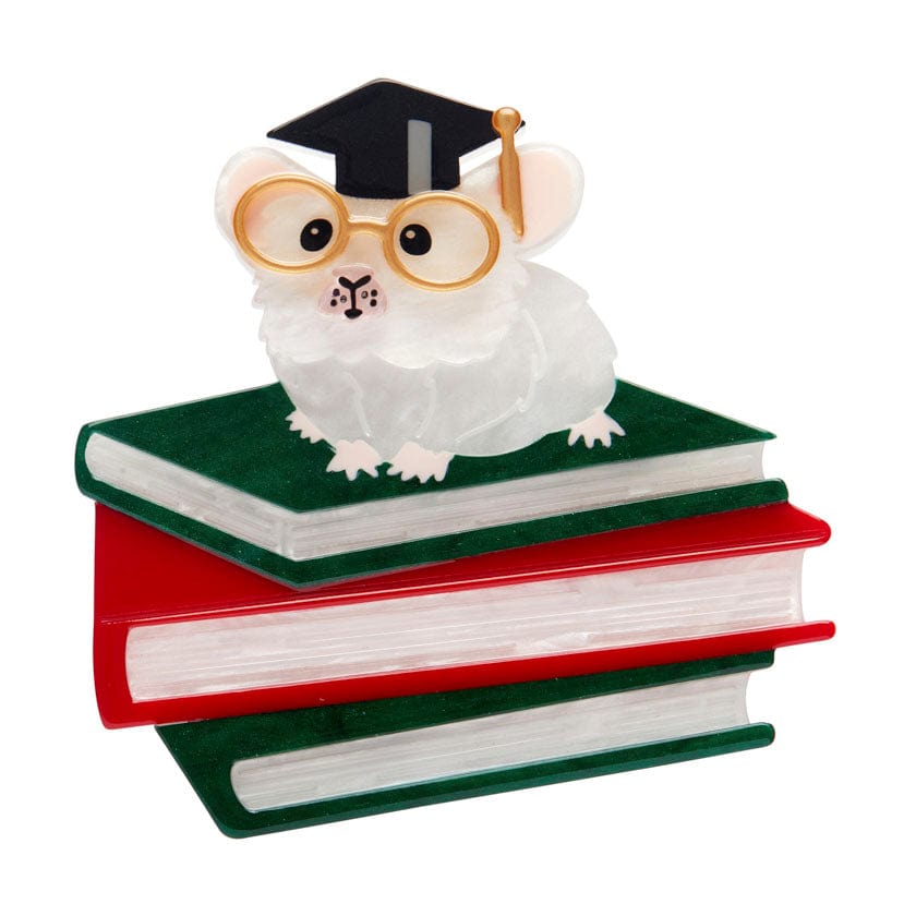 The Valedictorian Mouse Brooch - Erstwilder - Quirky Resin and Enamel Accessories