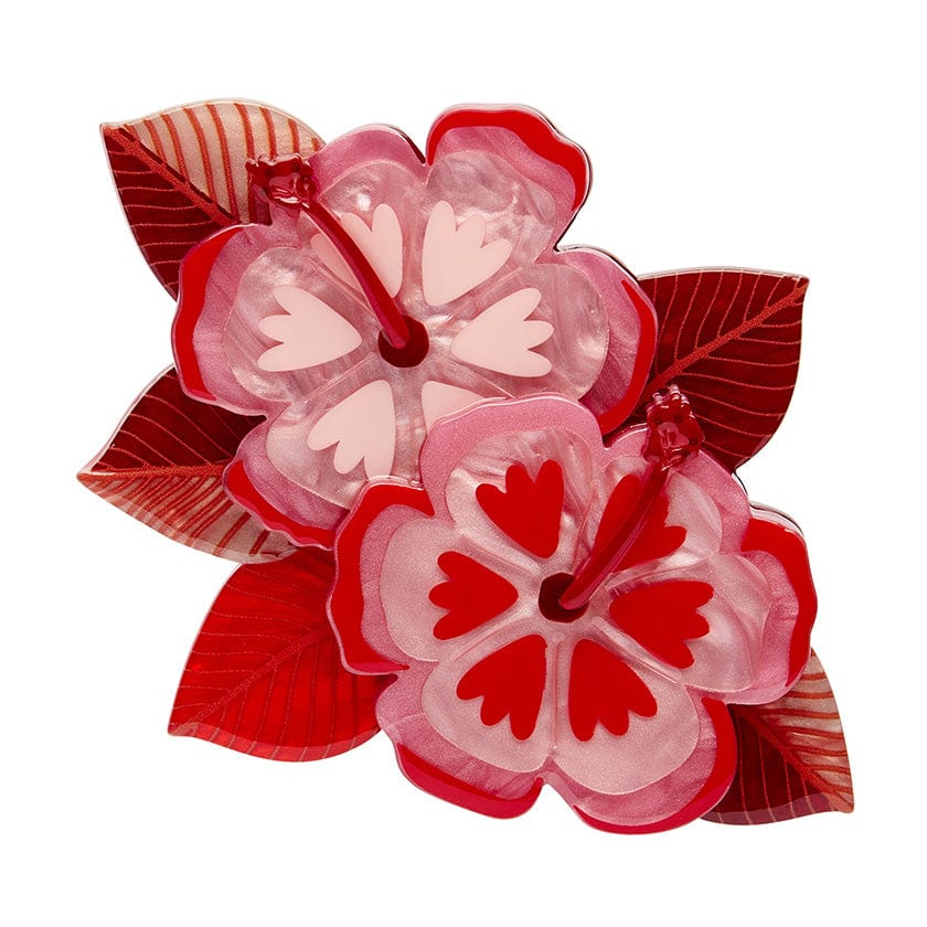 Halcyon Hibiscus Brooch - Erstwilder - Quirky Resin and Enamel Accessories