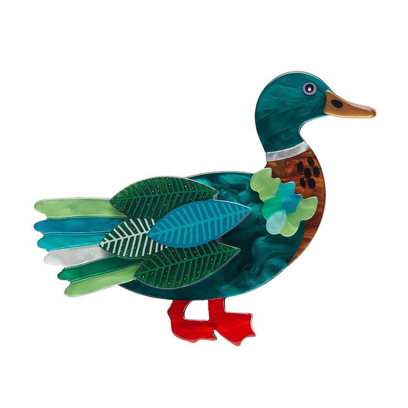 Mighty Mallard Brooch - Erstwilder - Quirky Resin and Enamel Accessories