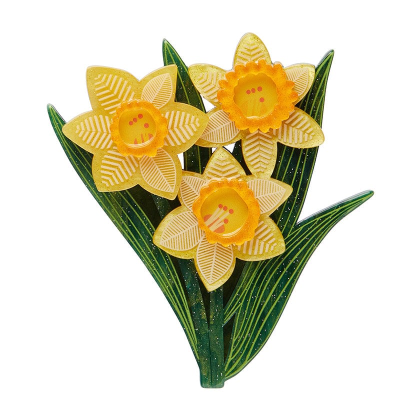 Delightful Daffodils Brooch - Erstwilder - Quirky Resin and Enamel Accessories