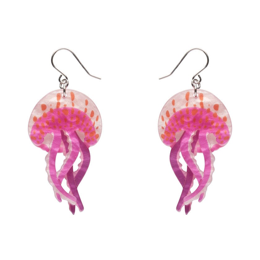Mauve Stinger Jellyfish Drop Earrings - Erstwilder - Quirky Resin and Enamel Accessories