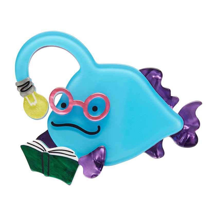 Bright-Eyed Bibliophile Brooch - Erstwilder - Quirky Resin and Enamel Accessories