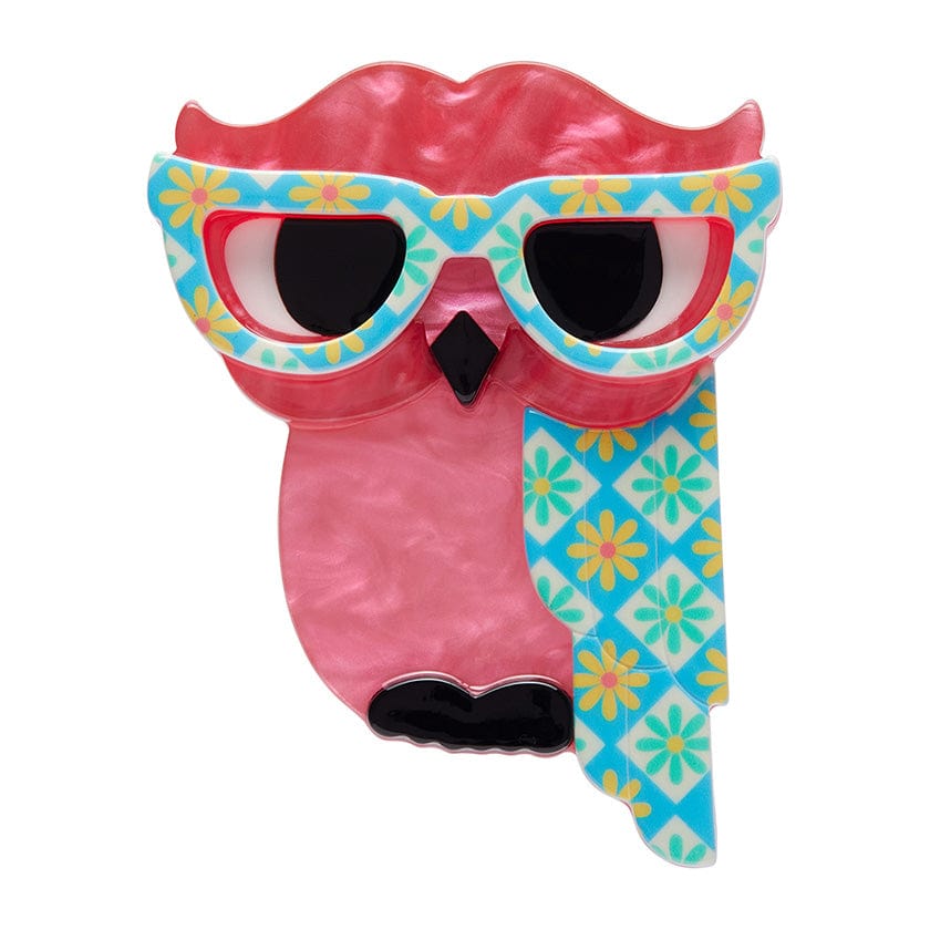Waldo the Wacky Wise Owl Brooch - Erstwilder - Quirky Resin and Enamel Accessories