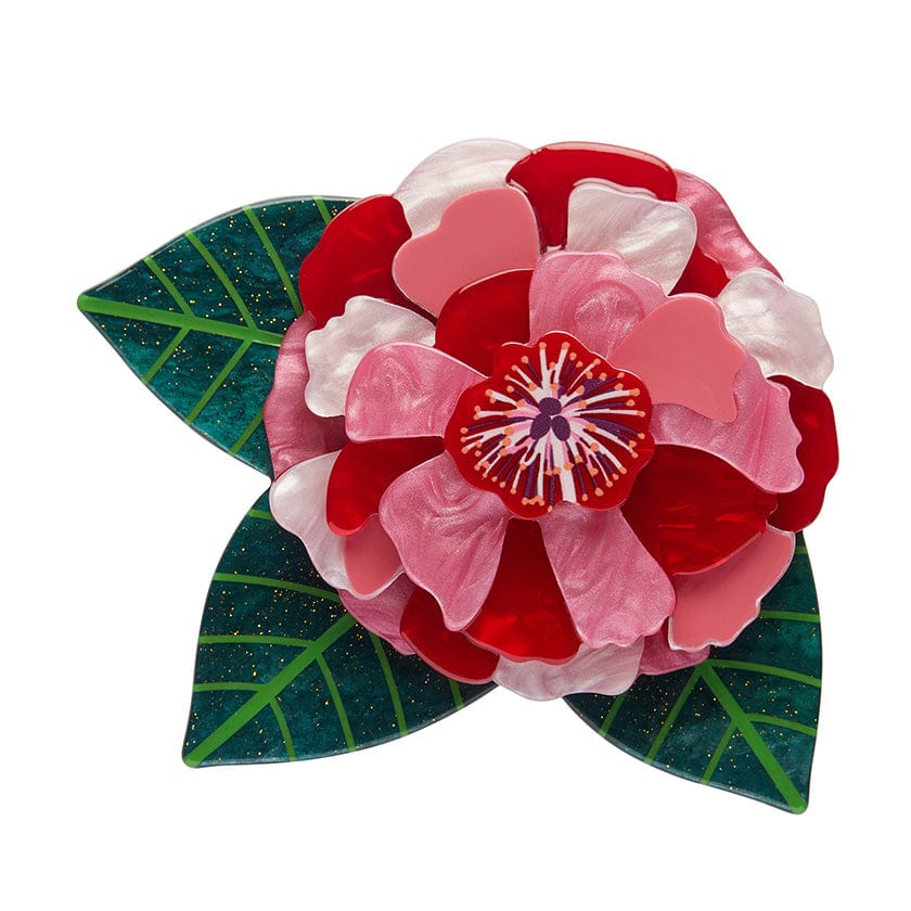 Classic Camellia Brooch - Erstwilder - Quirky Resin and Enamel Accessories