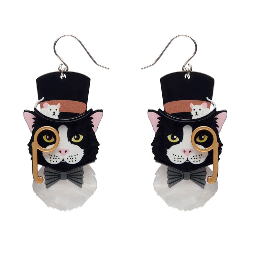 The Posh Pussycat Drop Earrings - Erstwilder - Quirky Resin and Enamel Accessories