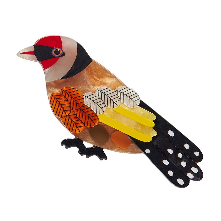 Go for Goldfinch Brooch - Erstwilder - Quirky Resin and Enamel Accessories