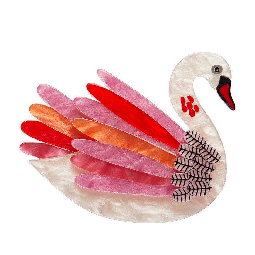 Serene Swan Brooch - Erstwilder - Quirky Resin and Enamel Accessories