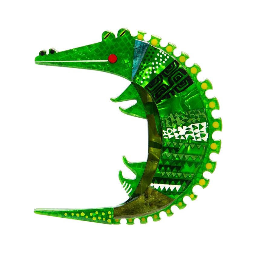 A Crocodile Named Growl Brooch - Erstwilder - Quirky Resin and Enamel Accessories