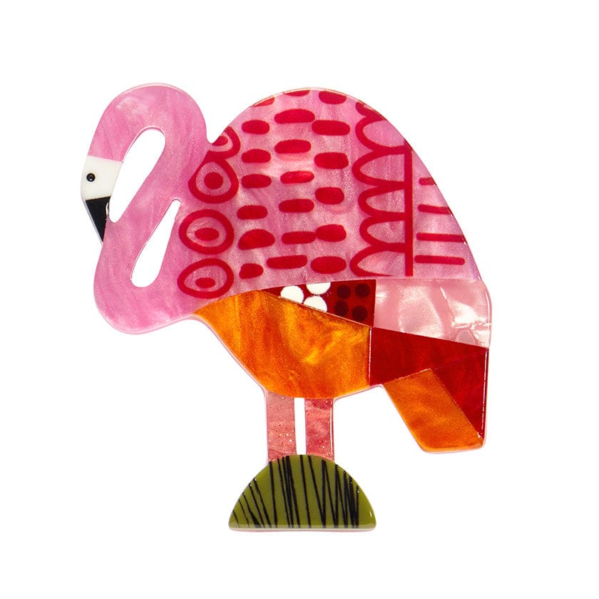 A Flamingo Named Honk Brooch - Erstwilder - Quirky Resin and Enamel Accessories