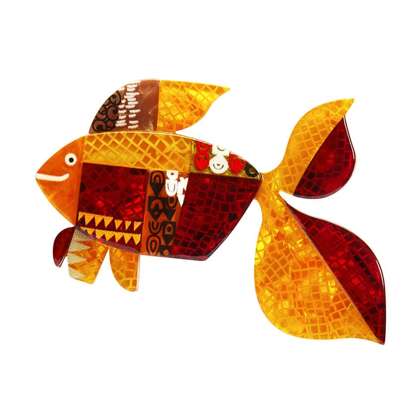 A Goldfish Named Silence Brooch - Erstwilder - Quirky Resin and Enamel Accessories