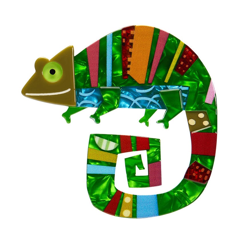 A Chameleon Named Pop Brooch - Erstwilder - Quirky Resin and Enamel Accessories