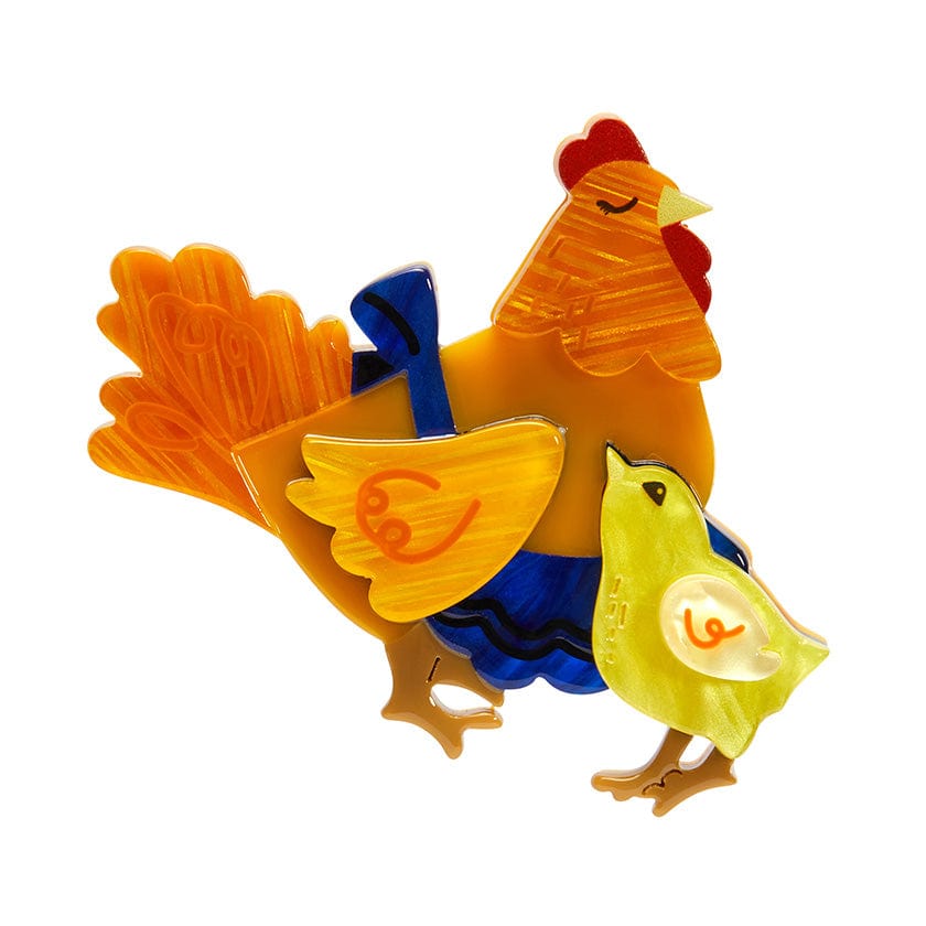 Mother Hen Knows Best Brooch - Erstwilder - Quirky Resin and Enamel Accessories