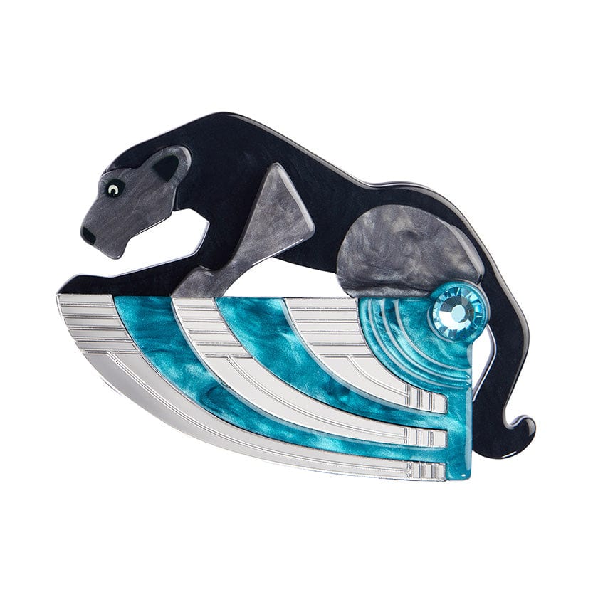 The Panther's Embrace Brooch - Erstwilder - Quirky Resin and Enamel Accessories