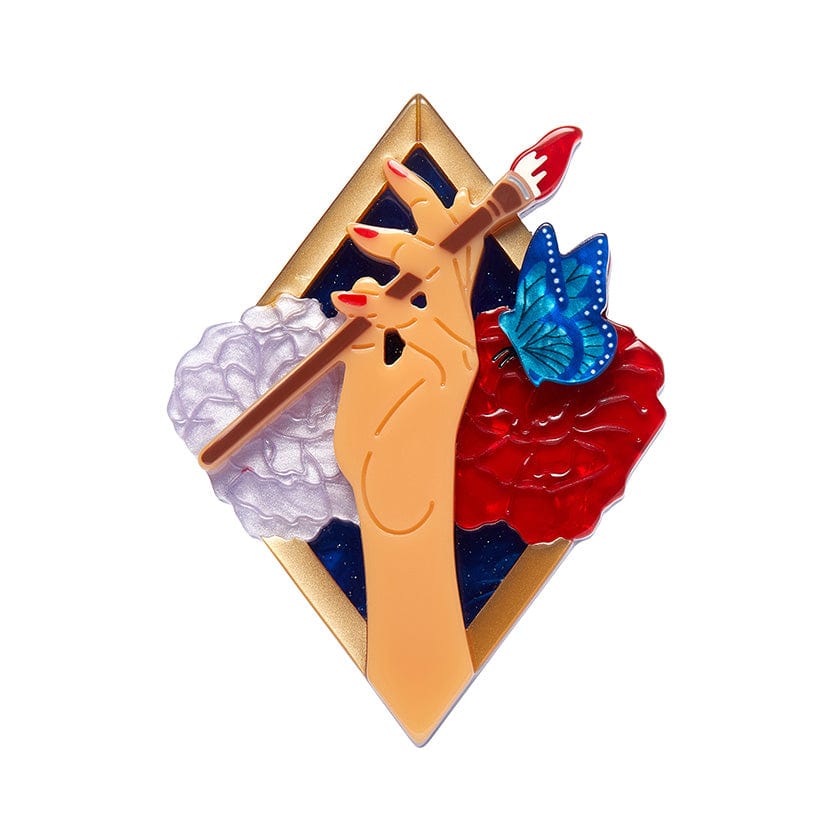 By Frida's Hand Brooch - Erstwilder - Quirky Resin and Enamel Accessories