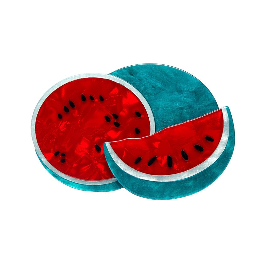 Viva la Vida Watermelons Brooch - Erstwilder - Quirky Resin and Enamel Accessories