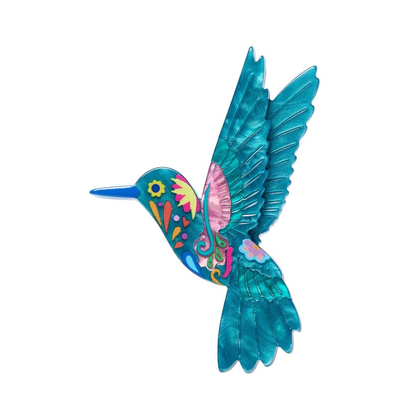 Frida's Hummingbird Brooch - Erstwilder - Quirky Resin and Enamel Accessories