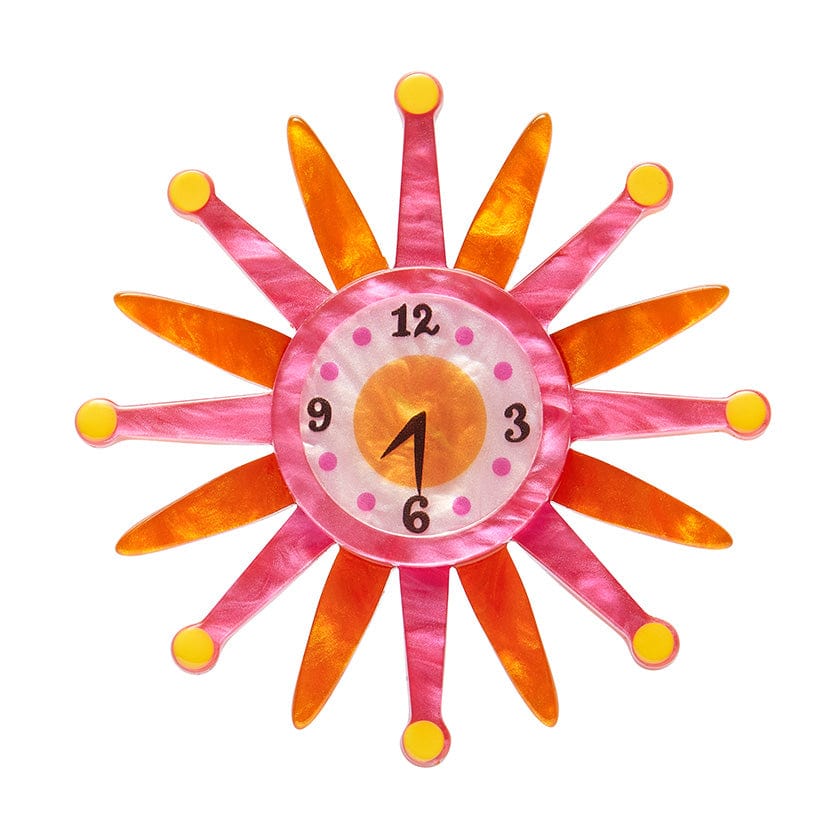 Starburst Clock Brooch - Erstwilder - Quirky Resin and Enamel Accessories