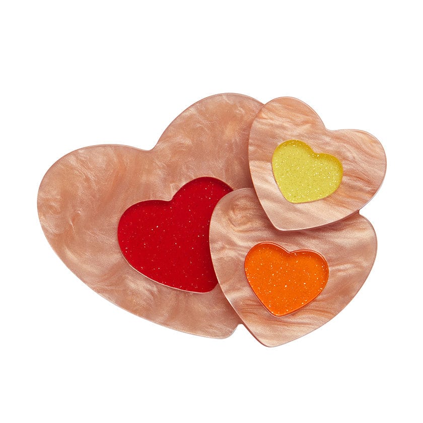 Lolly Heart Cookies Brooch - Erstwilder - Quirky Resin and Enamel Accessories