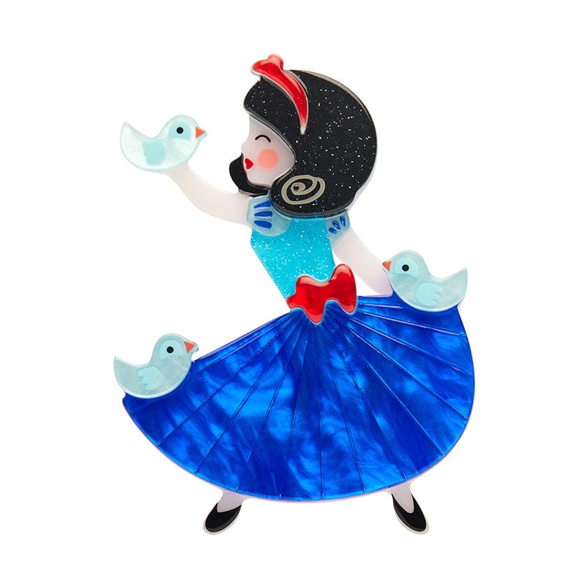White as Snow Brooch - Erstwilder - Quirky Resin and Enamel Accessories