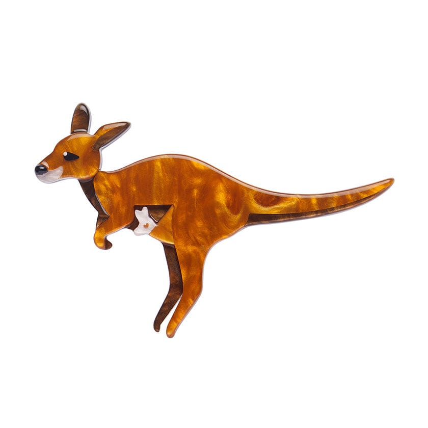 Joy the Kangaroo Brooch - Erstwilder - Quirky Resin and Enamel Accessories