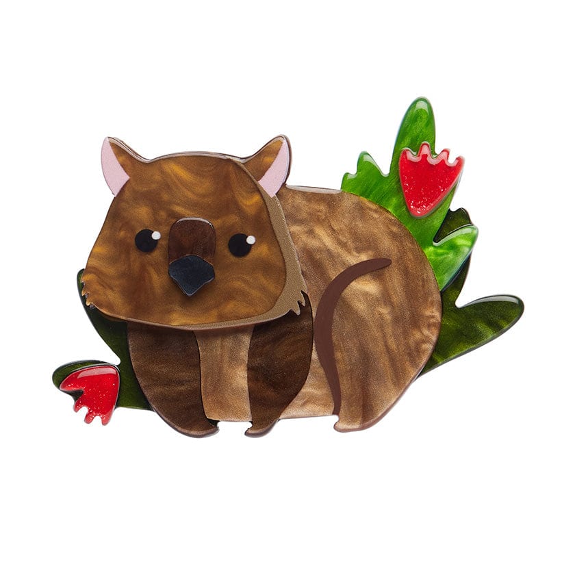 Nibbles the Wombat Brooch - Erstwilder - Quirky Resin and Enamel Accessories