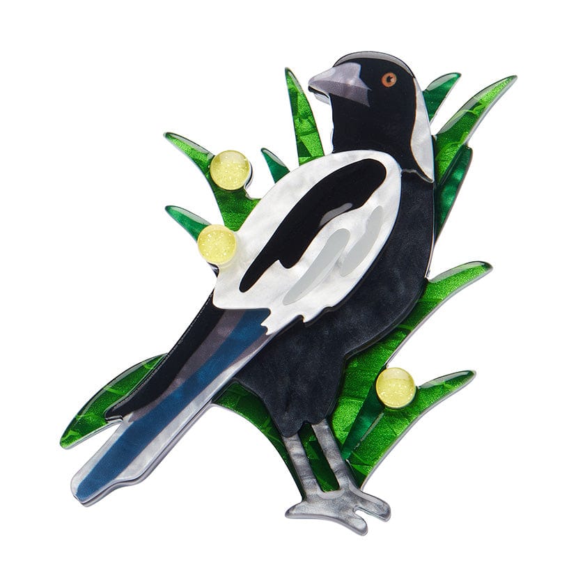 Max the Magpie Brooch - Erstwilder - Quirky Resin and Enamel Accessories