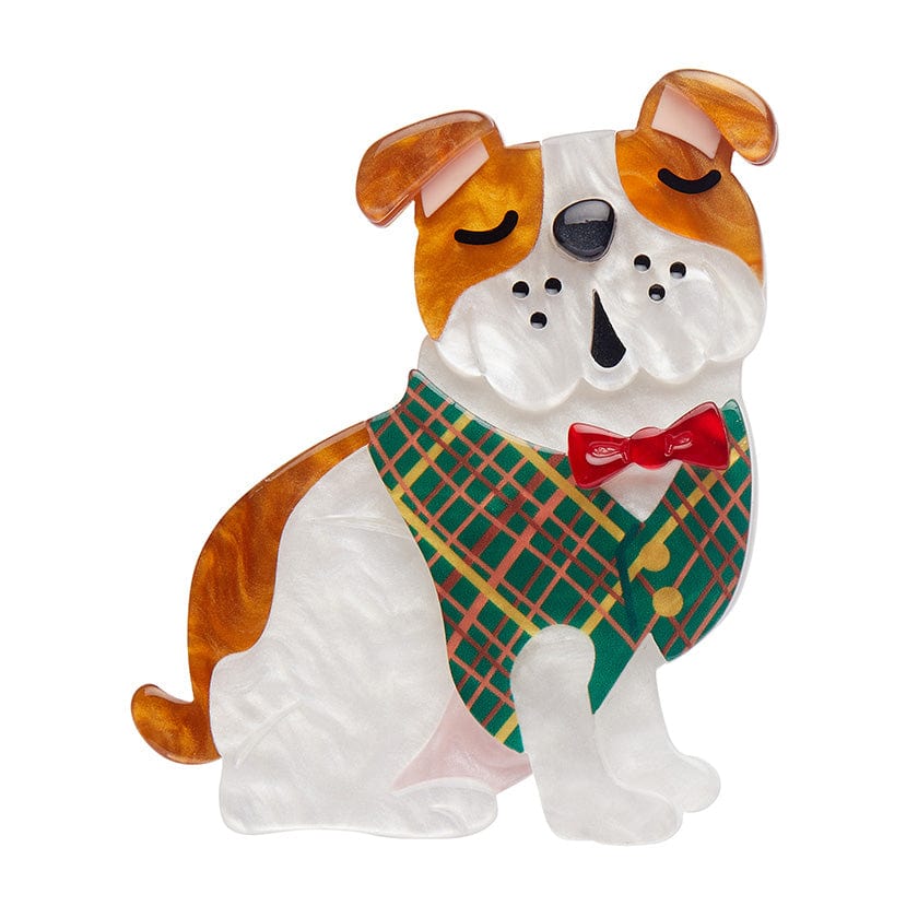 Barney the British Bulldog Brooch - Erstwilder - Quirky Resin and Enamel Accessories