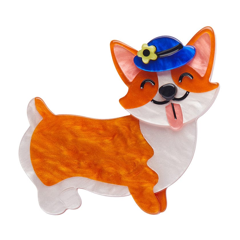 Susan the Corgi Brooch - Erstwilder - Quirky Resin and Enamel Accessories
