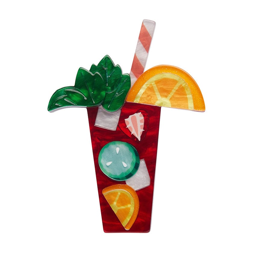 Pimm's O'Clock Brooch - Erstwilder - Quirky Resin and Enamel Accessories