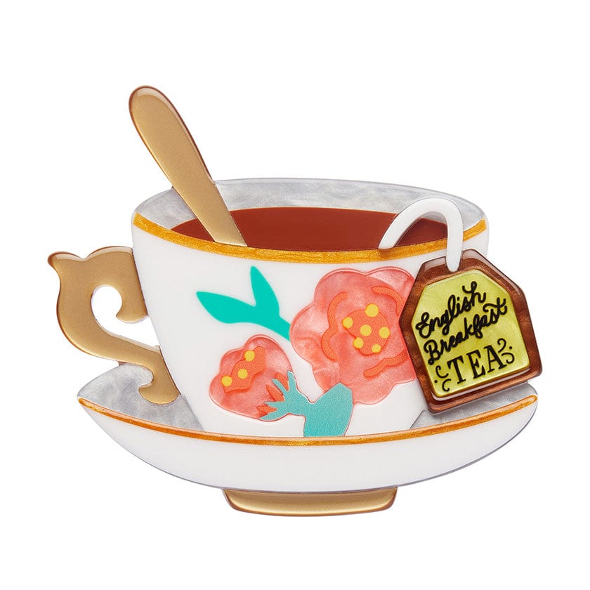 Fancy a Cuppa Brooch - Erstwilder - Quirky Resin and Enamel Accessories