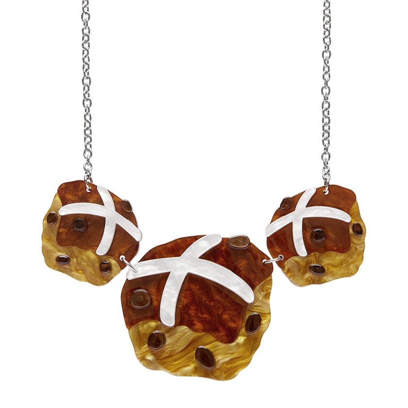 Hot Cross Cravings Necklace - Erstwilder - Quirky Resin and Enamel Accessories