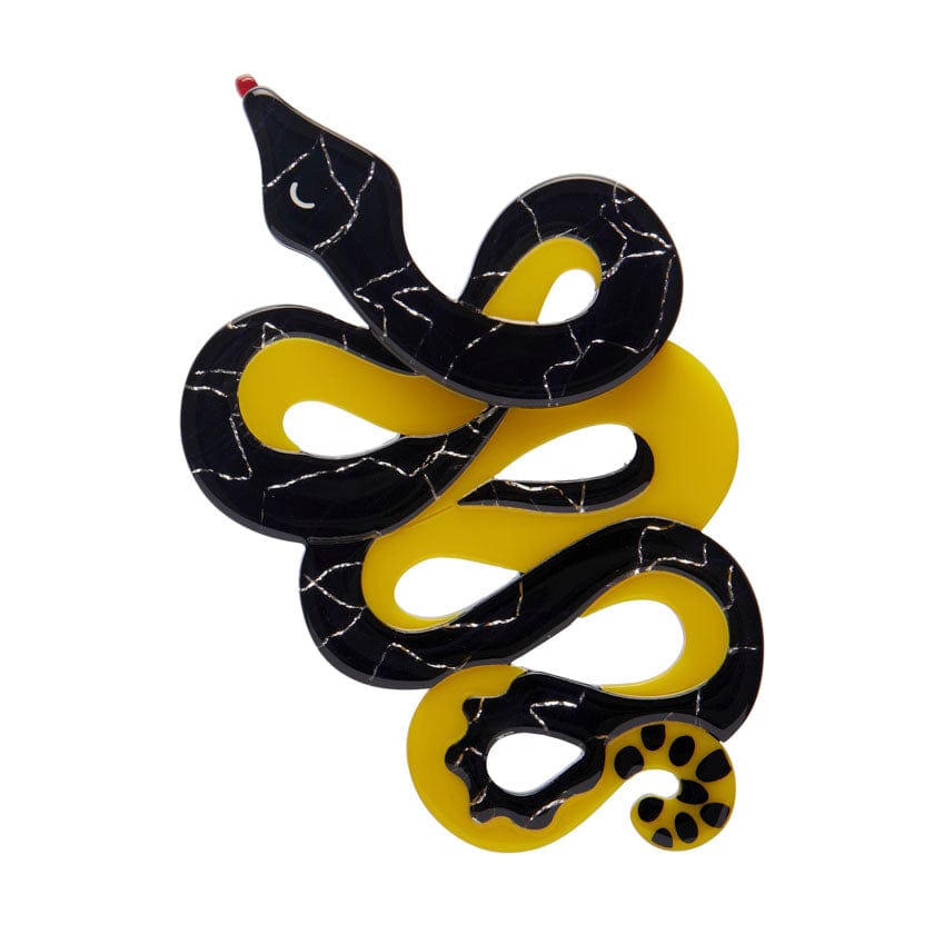 Yellow-Bellied Sea Snake Brooch - Erstwilder - Quirky Resin and Enamel Accessories