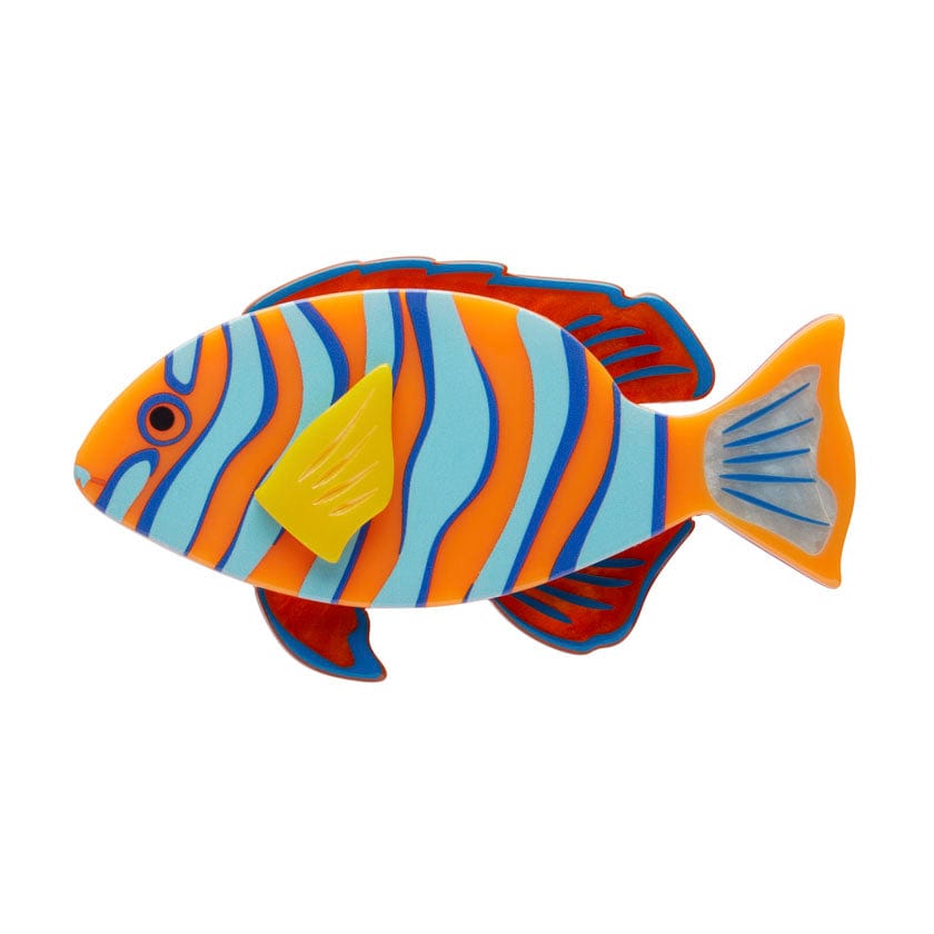 Harlequin Tuskfish Brooch - Erstwilder - Quirky Resin and Enamel Accessories