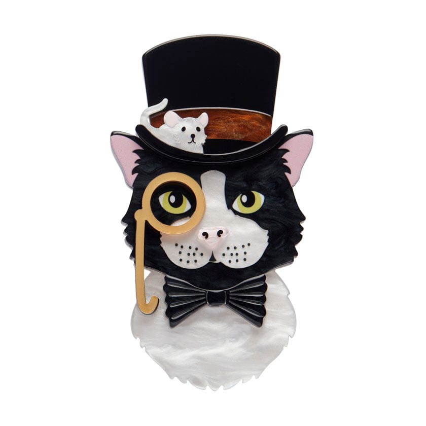 The Posh Pussycat Brooch - Erstwilder - Quirky Resin and Enamel Accessories