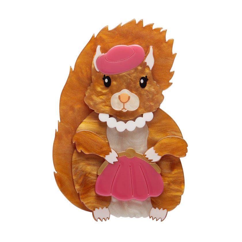The Sophisticated Squirrel Brooch - Erstwilder - Quirky Resin and Enamel Accessories