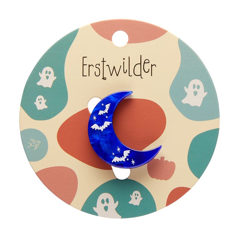 Half Moon Bat Mini Brooch - Erstwilder Simplified - Quirky Resin and Enamel Accessories