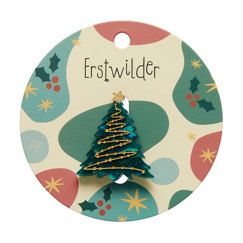 Christmas Tree Mini Brooch - Erstwilder Simplified - Quirky Resin and Enamel Accessories