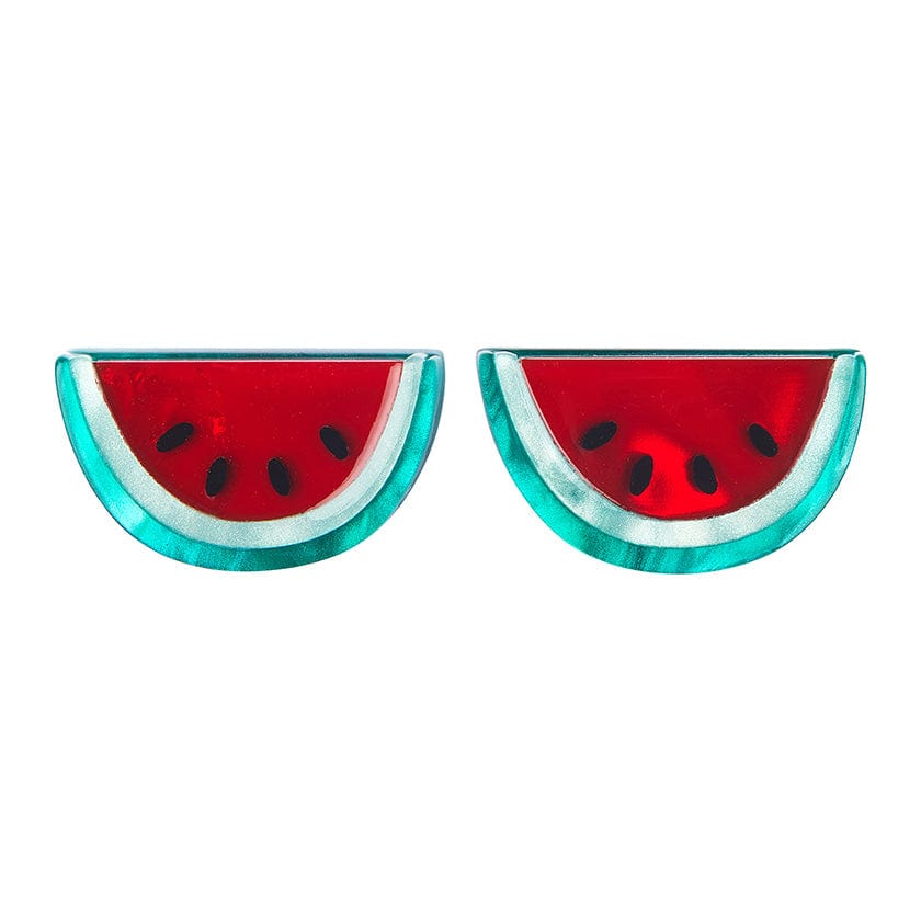 Viva la Vida Watermelons Stud Earrings - Erstwilder - Quirky Resin and Enamel Accessories