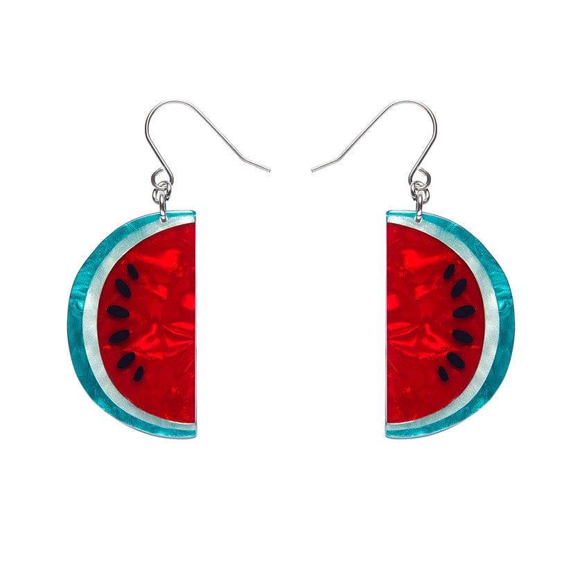 Viva la Vida Watermelons Drop Earrings - Erstwilder - Quirky Resin and Enamel Accessories