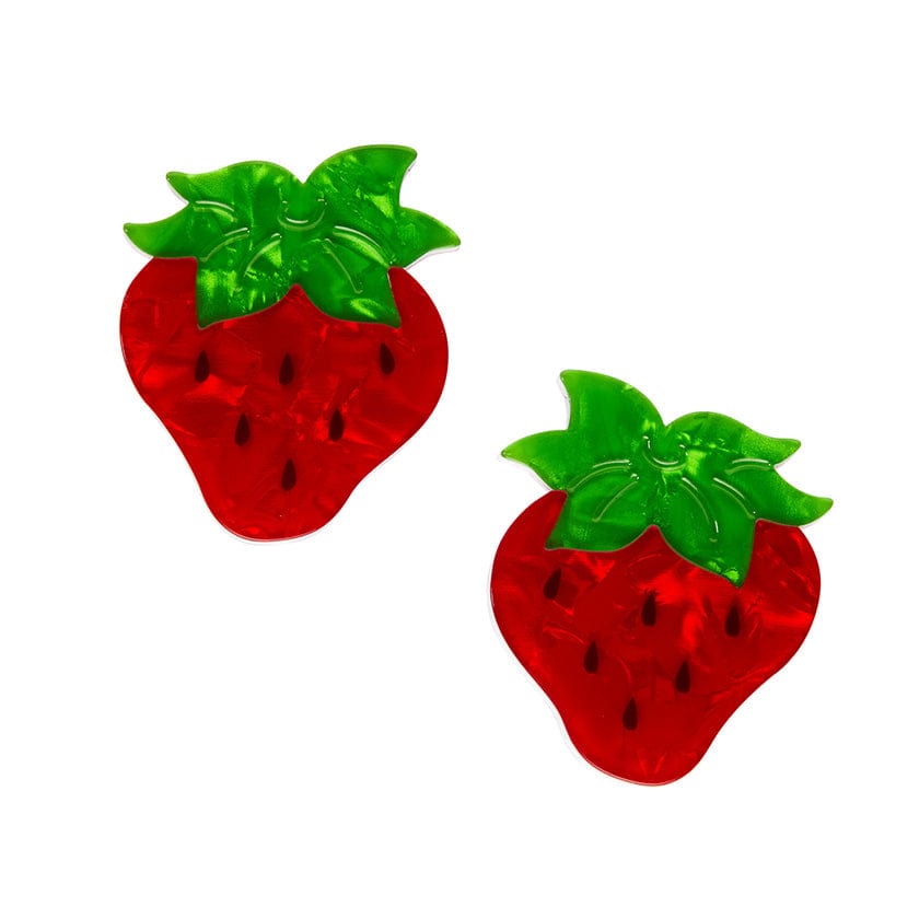 Darling Strawberry Hair Clips Set - 2 Piece - Erstwilder - Quirky Resin and Enamel Accessories