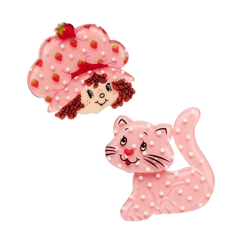 Strawberries and Custard Hair Clips Set - 2 Piece - Erstwilder - Quirky Resin and Enamel Accessories