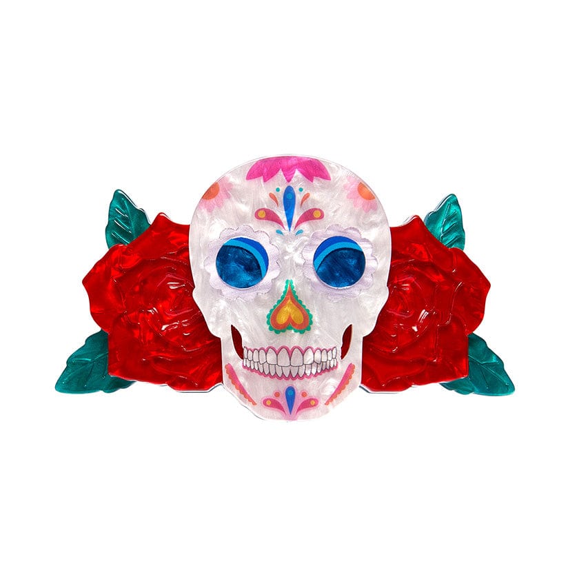 Dia De Los Muertos Hair Clip Barrette - Erstwilder - Quirky Resin and Enamel Accessories