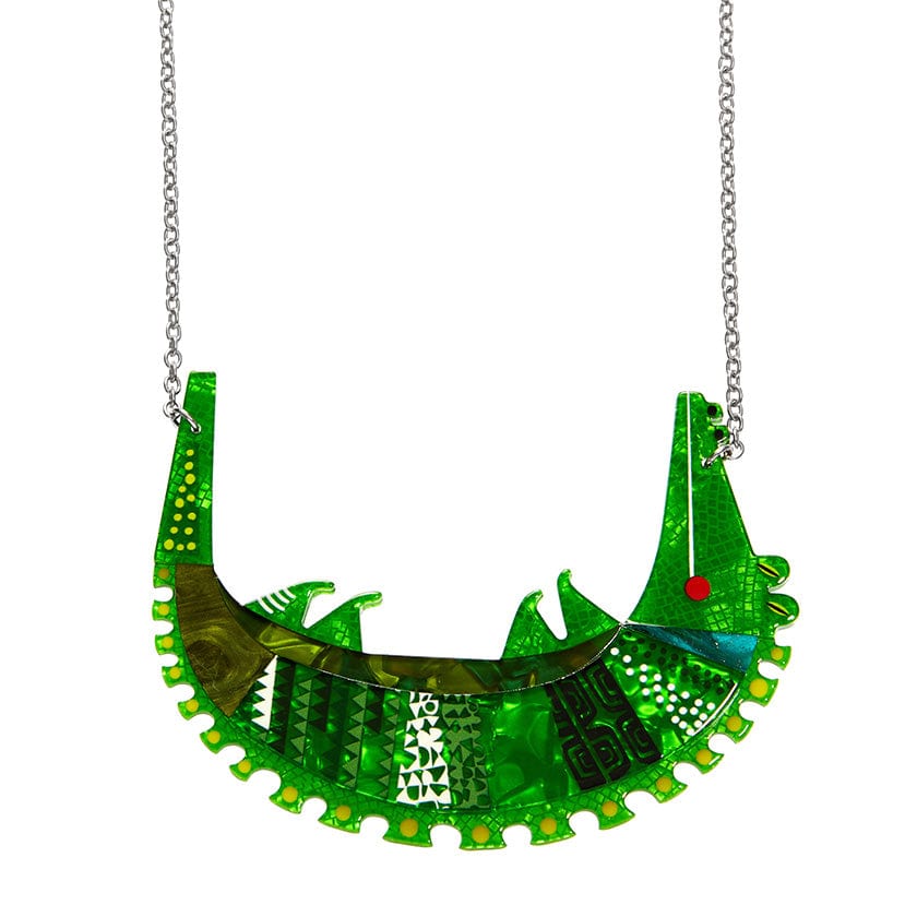 A Crocodile Named Growl Necklace - Erstwilder - Quirky Resin and Enamel Accessories