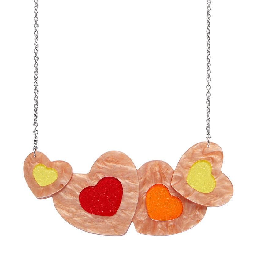 Lolly Heart Cookies Necklace - Erstwilder - Quirky Resin and Enamel Accessories