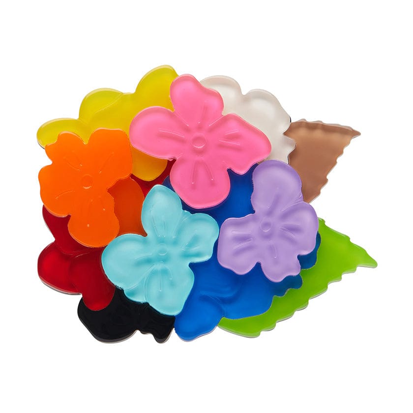 Rainbow Heartfelt Hydrangea Brooch - Erstwilder - Quirky Resin and Enamel Accessories