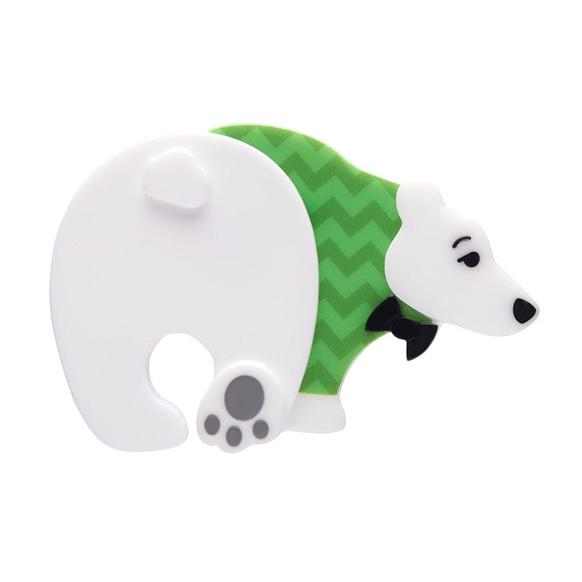 Paulo the Polar Bear Brooch - Erstwilder - Quirky Resin and Enamel Accessories