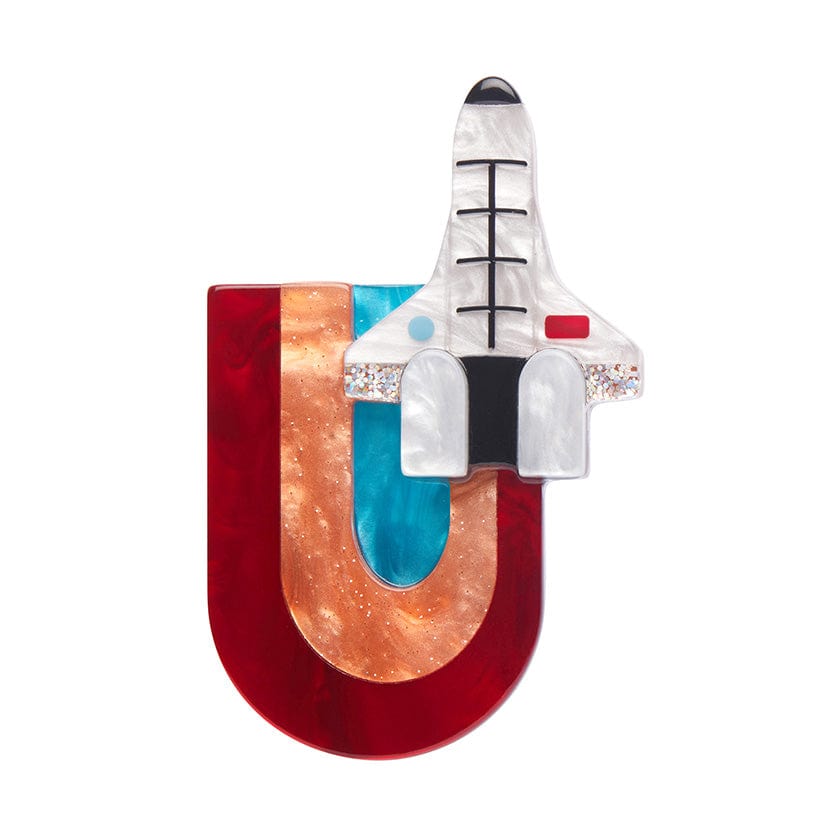 Mission To The Moon Brooch - Erstwilder - Quirky Resin and Enamel Accessories